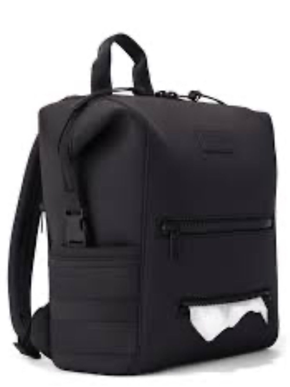 Dagne Dover Indi Medium Neoprene Diaper Backpack Black with Front Zip Pockets